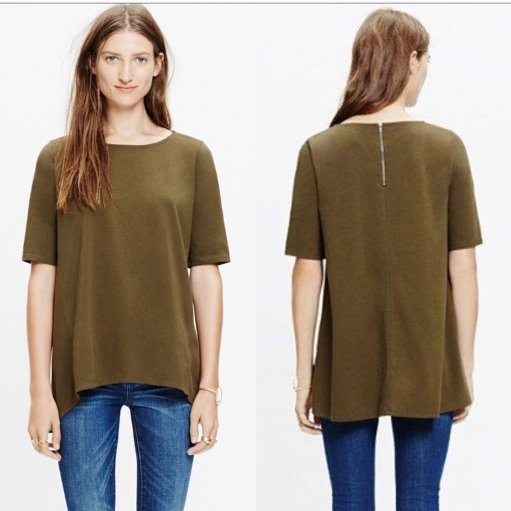 Madewell zip swing tee Small ivory